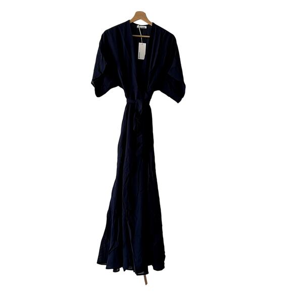 Reformation winslow maxi wrap Dress navy blue size S UB - Picture 2 of 6